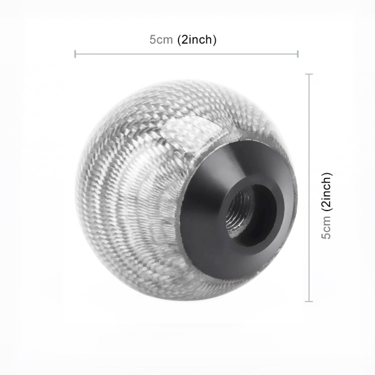 Universal Vehicle Car Shifter Cover Manual Automatic Carbon Fiber Ball Gear Shift Knob (Silver) - Shift Knob by buy2fix | Online Shopping UK | buy2fix
