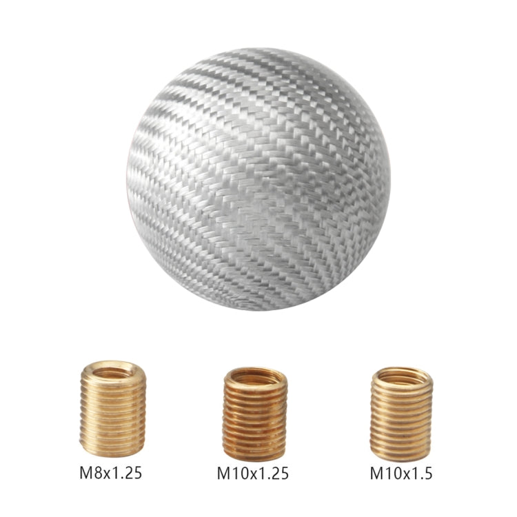 Universal Vehicle Car Shifter Cover Manual Automatic Carbon Fiber Ball Gear Shift Knob (Silver) - Shift Knob by buy2fix | Online Shopping UK | buy2fix