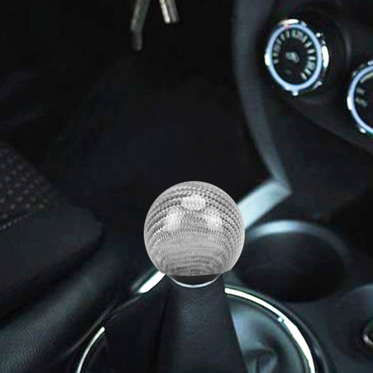 Universal Vehicle Car Shifter Cover Manual Automatic Carbon Fiber Ball Gear Shift Knob (Silver) - Shift Knob by buy2fix | Online Shopping UK | buy2fix