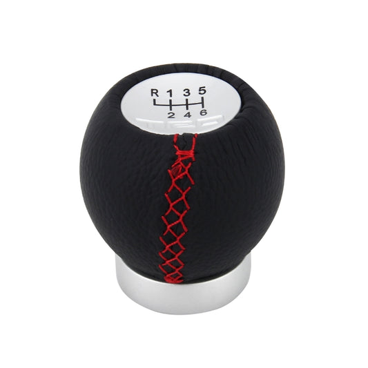 Universal Car Modified Shifter Black Leather Lever Manual 6-Speed Gear Shift Knob by buy2fix