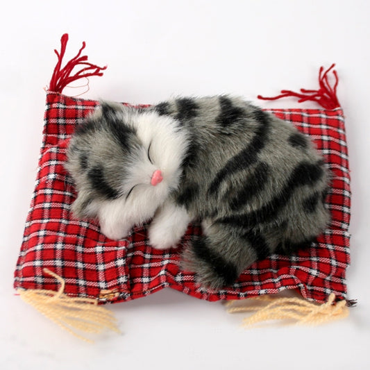 Lovely Simulation Animal Doll Plush Sleeping Cats Toy Cat Mat Doll Decorations Stuffed Toys Car Decoration Crafts, Mat Size: 19*13cm, Cat Size: 14*11cm by buy2fix