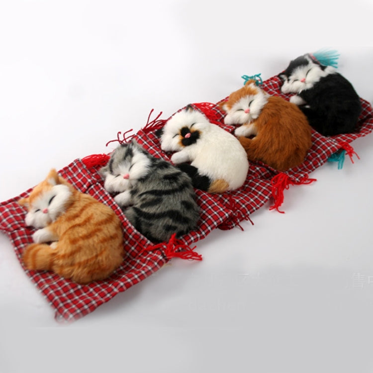Lovely Simulation Animal Doll Plush Sleeping Cats Toy Cat Mat Doll Decorations Stuffed Toys Car Decoration Crafts, Mat Size: 19*13cm, Cat Size: 14*11cm by buy2fix