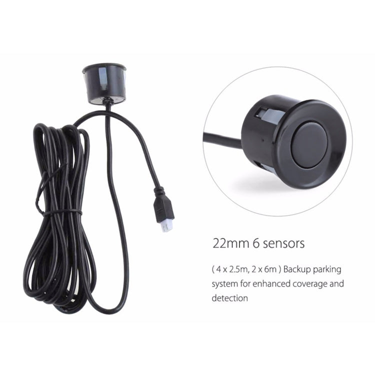 PZ-300-6 Car Parking Reversing Buzzer and LED Sensors Parking Alarm Assistance System with 6 Rear Radar - Radar Detectors by buy2fix | Online Shopping UK | buy2fix