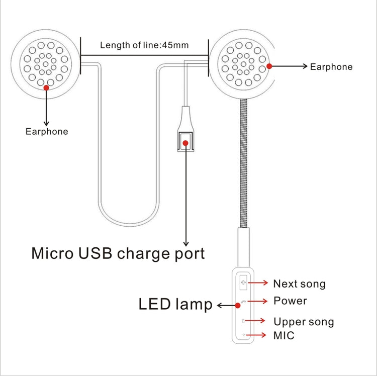 Universal Helmet Wireless Bluetooth Headset Motorcycle Interphone - Motorcycle Walkie Talkie by buy2fix | Online Shopping UK | buy2fix