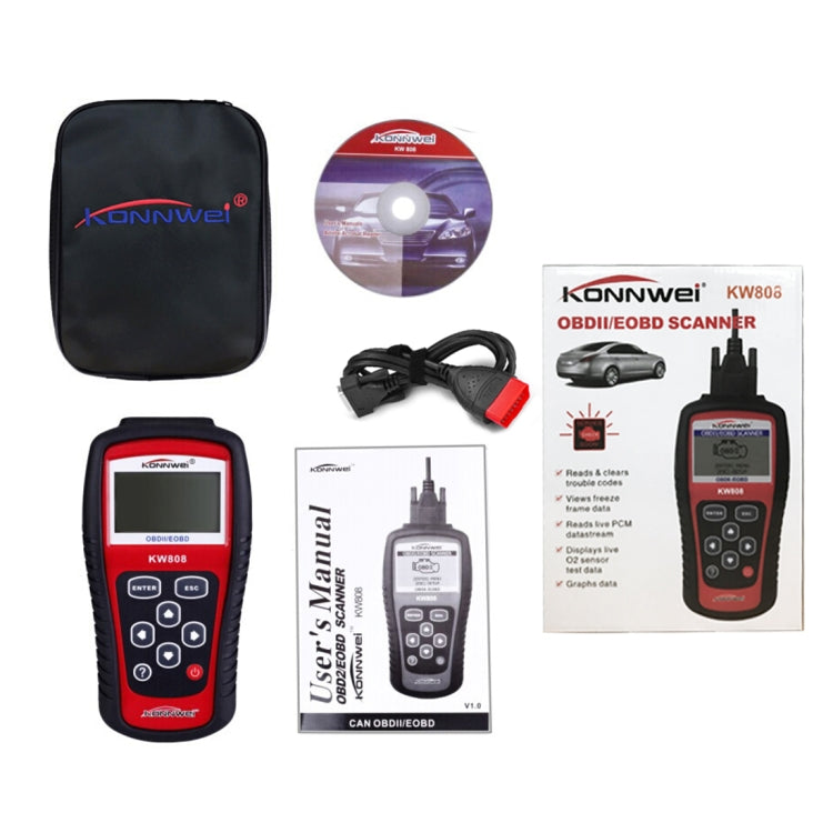 KONNWEI KW808 EOBD / OBDII Car Auto Diagnostic Scan Tools CAN Code Reader Scanner Auto Scan Adapter Scan Tool (Can Only Detect 12V Gasoline Car) - Code Readers & Scan Tools by KONNWEI | Online Shopping UK | buy2fix