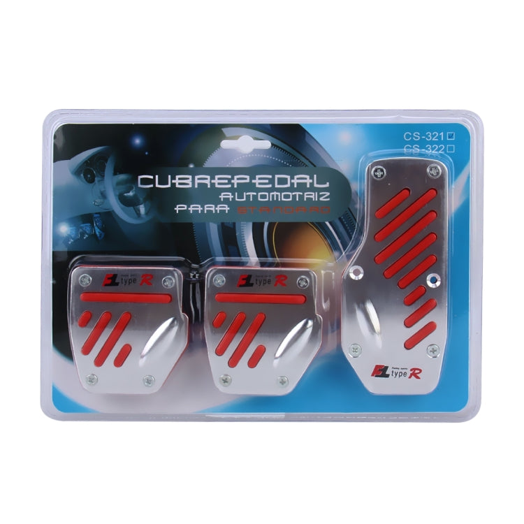 CS-321 3 in 1 Non-Slip Manual Car Truck Pedals Foot Brake Pad Cover Set (Red) - Foot Pedal by buy2fix | Online Shopping UK | buy2fix