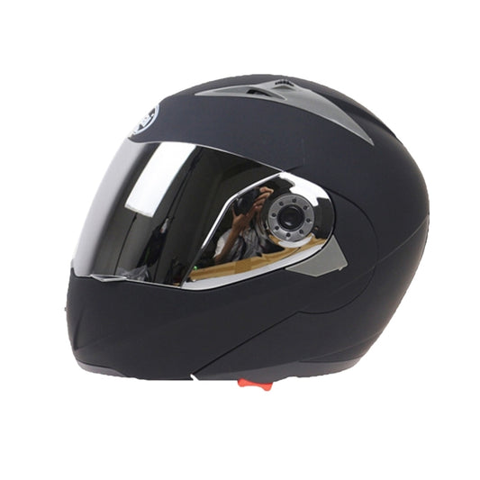 JIEKAI 105 Full Face Helmet Electromobile Motorcycle Double Lens Protective Helmet, Size: M (Matte Black+Silver) by JIEKAI