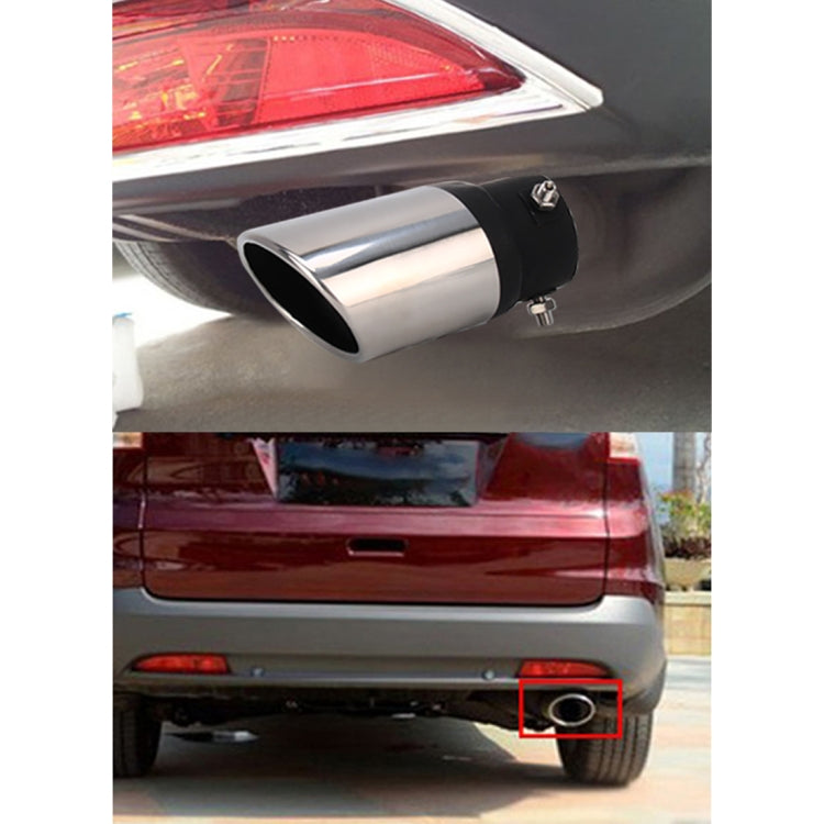 Universal Car Styling Stainless Steel Straight Bolt-on Exhaust Tail Muffler Tip Pipe with Mesh(Black) - Exhaust Pipes by buy2fix | Online Shopping UK | buy2fix