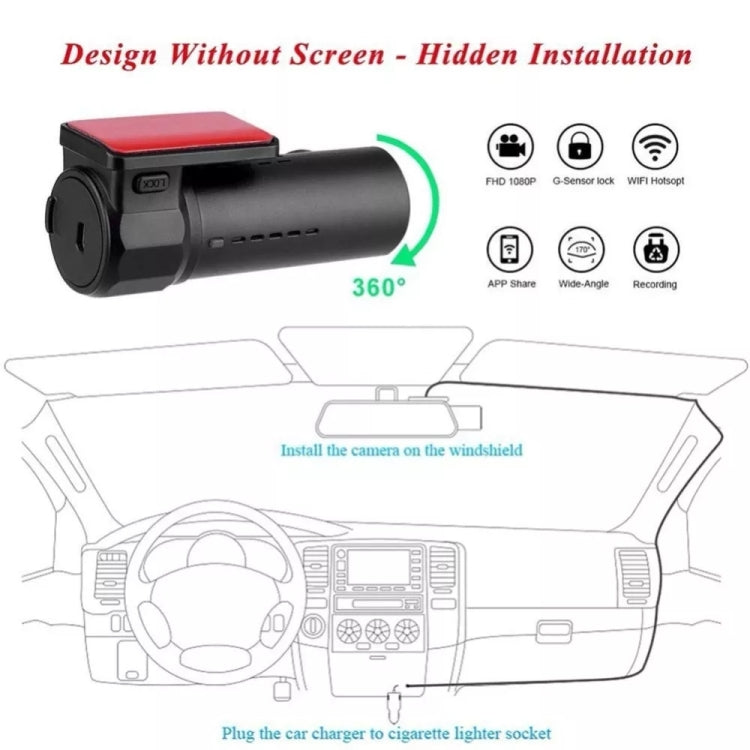 Mini Car Dash Camera WiFi Monitor Full HD Dashcam Video Recorder Camcorder Motion Detection, Support TF Card & Android & IOS by buy2fix
