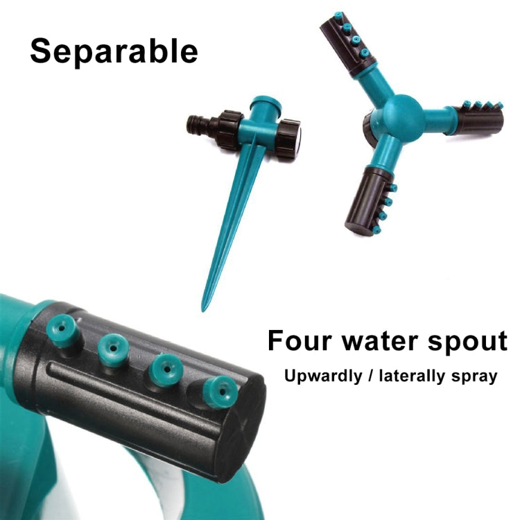 Automatic 360 Rotating Adjustable Garden Water Sprinklers Lawn Irrigation System with 3 Arm Sprayers and Spike Base(Green) - Watering & Irrigation by buy2fix | Online Shopping UK | buy2fix