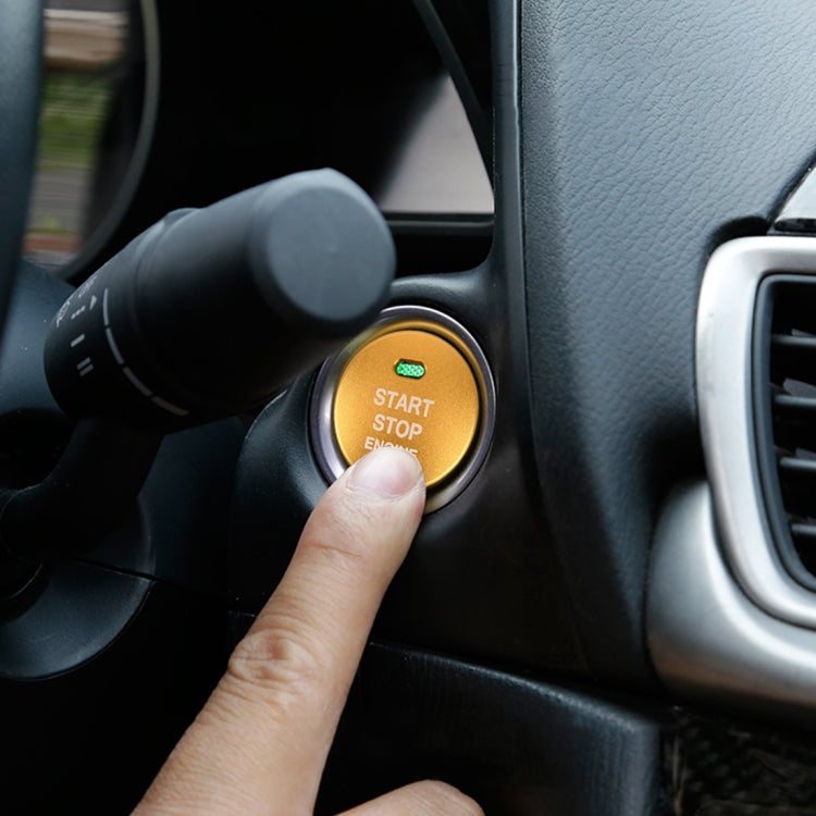 3D Aluminum Alloy Engine Start Stop Push Button Cover Trim Decorative Sticker for Mazda CX4 / CX5 / Axela / ATENZA(Yellow) - Decoration Rings by buy2fix | Online Shopping UK | buy2fix