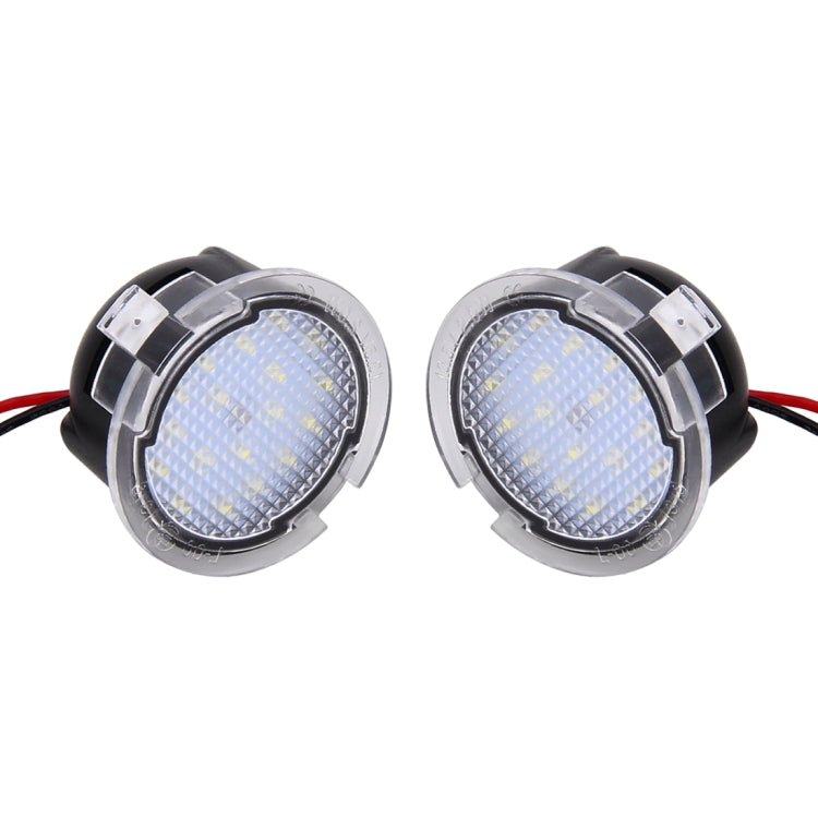 2 PCS DC 12V 2W 6000K 120LM 18-LED Side Rear View Mirror Puddle Lights Lamp for Ford 2013-2017 Explorer/2015-2017 Taurus/2015-2017 Edge/2015-2017 Mondeo - Others by buy2fix | Online Shopping UK | buy2fix