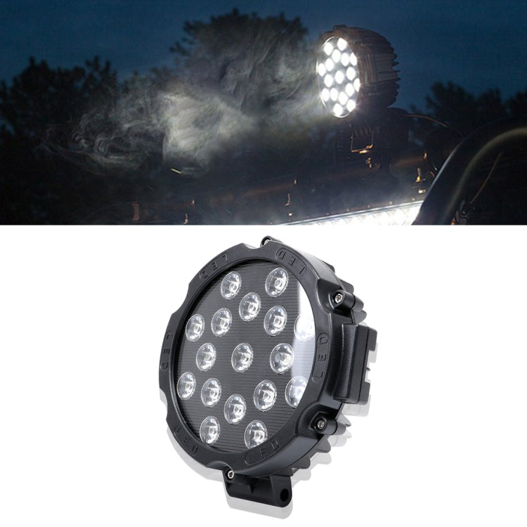 2 PCS 51W 3500LM 6500K White Light 17 LED Waterproof Car Boat Marine Work Lights Spotlight LED Bulbs, 30 Degrees Adjustable, DC 10-30V(Black) - Work Lights by buy2fix | Online Shopping UK | buy2fix