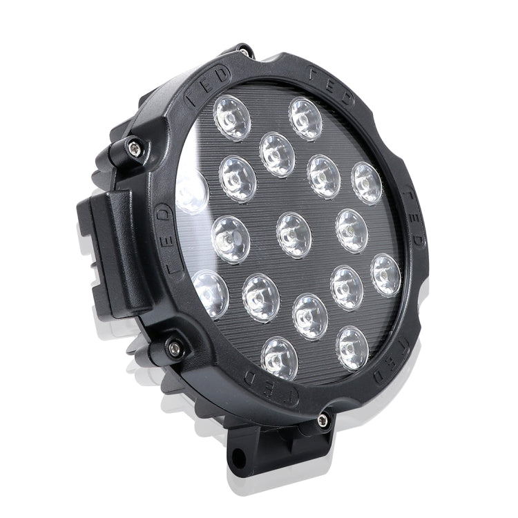 2 PCS 51W 3500LM 6500K White Light 17 LED Waterproof Car Boat Marine Work Lights Spotlight LED Bulbs, 30 Degrees Adjustable, DC 10-30V(Black) - Work Lights by buy2fix | Online Shopping UK | buy2fix