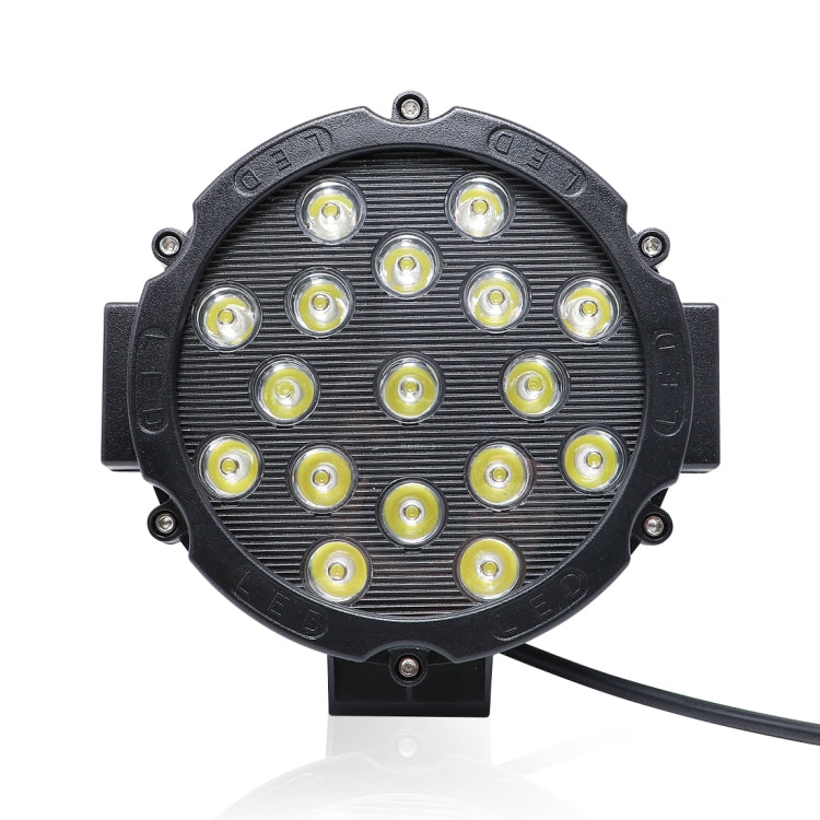 2 PCS 51W 3500LM 6500K White Light 17 LED Waterproof Car Boat Marine Work Lights Spotlight LED Bulbs, 30 Degrees Adjustable, DC 10-30V(Black) - Work Lights by buy2fix | Online Shopping UK | buy2fix