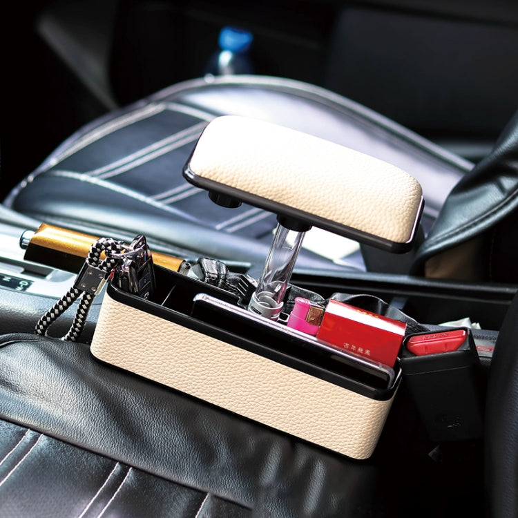 Universal Car Multi-functional Console Side Pocket Seat Gap Side Storage Box with Elbow Support Pad (Beige) by buy2fix