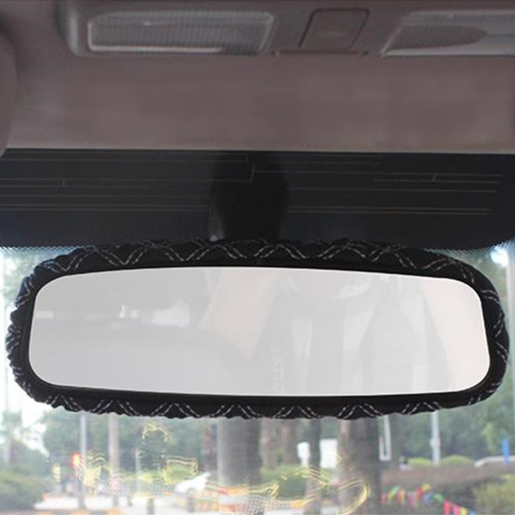 3 PCS Car Hand Brake Cover Shift Knob Gear Stick Cushion Sets Rear View Mirror Sets Cover Car Accessory Interior Decoration Pad(White) by buy2fix