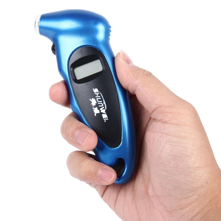 SHUNWEI SD-2802 Digital Tire Pressure Gauge 150 PSI 4 Settings for Car Truck Bicycle with Backlit LCD and Non-Slip Grip(Blue) - Tire Pressure Gauges by SHUNWEI | Online Shopping UK | buy2fix