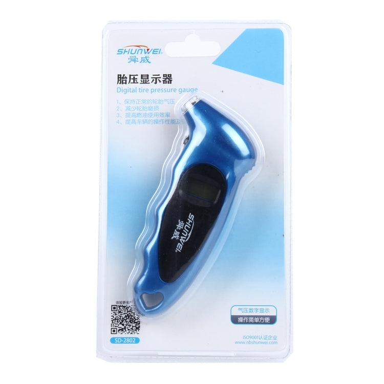 SHUNWEI SD-2802 Digital Tire Pressure Gauge 150 PSI 4 Settings for Car Truck Bicycle with Backlit LCD and Non-Slip Grip(Blue) - Tire Pressure Gauges by SHUNWEI | Online Shopping UK | buy2fix