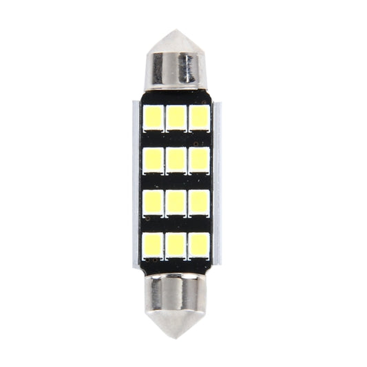 2 PCS 3.5W 250 LM 6000K 41MM 12 SMD-2835 LEDs Bicuspid Port Decoding Car Dome Lamp LED Reading Light, DC 12V(White Light) by buy2fix