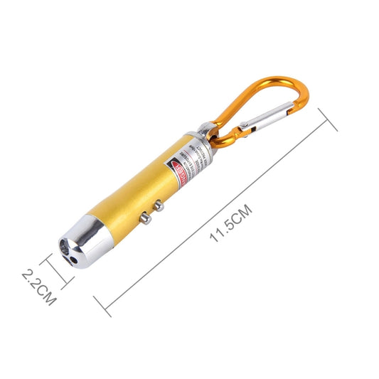 2 PCS Portable Colorful Metal Shell Mini LED Flashlight Torch Light Laser Light Keychain Outdoor for Hiking Climbing Money Detecting(Gold) by buy2fix