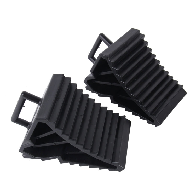 2pcs Solid Rubber Wheel Chock with Handle for Vehicles Under 2.5 Tons - Car Road Trouble Clearer by buy2fix | Online Shopping UK | buy2fix