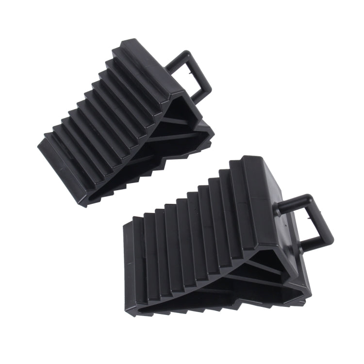 2pcs Solid Rubber Wheel Chock with Handle for Vehicles Under 2.5 Tons - Car Road Trouble Clearer by buy2fix | Online Shopping UK | buy2fix