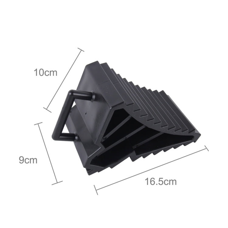 2pcs Solid Rubber Wheel Chock with Handle for Vehicles Under 2.5 Tons - Car Road Trouble Clearer by buy2fix | Online Shopping UK | buy2fix
