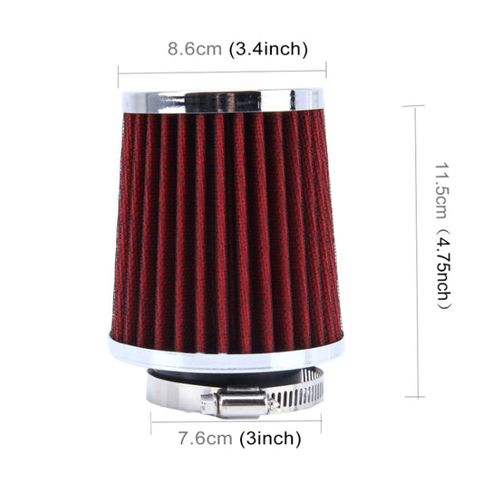 HKS 5cm Universal Mushroom Head Style Air Filter for Car(Red) by buy2fix