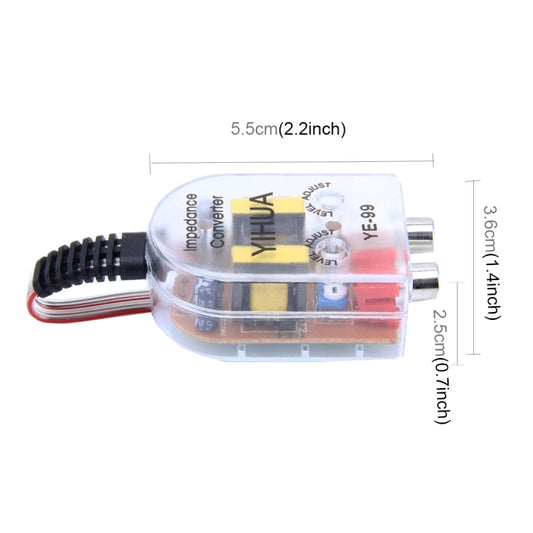 YE-99 Vehicle Car High to Low Impedance Converter Adapter Speaker to RCA Line by buy2fix