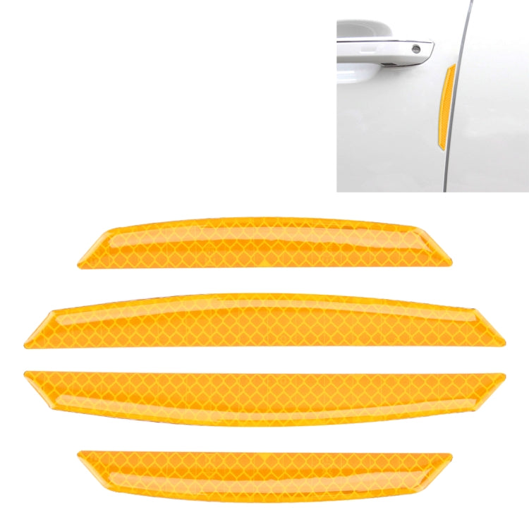 4 PCS Universal Car Door Anti-collision Strip Protection Guards Trims Stickers (Yellow) - Anti Collision Sticker by buy2fix | Online Shopping UK | buy2fix