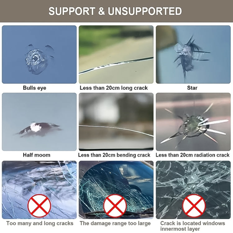 Professional Windscreen Repair Tool Paintless Dent Removal Car Window Windshield Repair Kit Chip Crack Auto Glass (White) by buy2fix