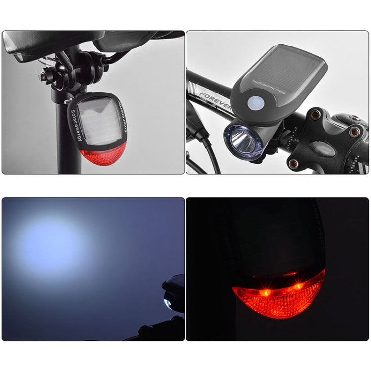 2 PCS 3W 240LM USB Solar Energy Motorcycle / Bicycle Light Set, Front Light+Back Light(White) by buy2fix