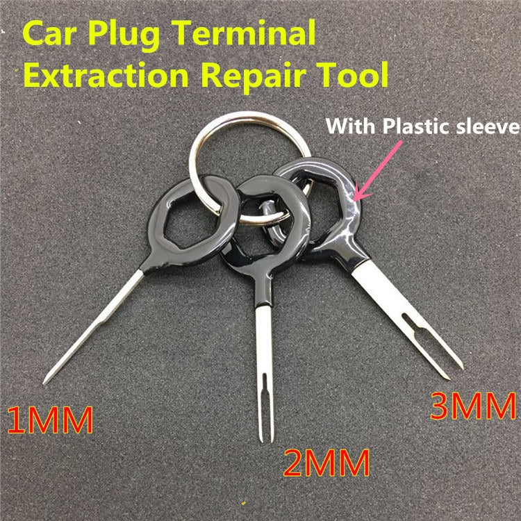 3 PCS Auto Car Rubberized Plug Circuit Board Wire Harness Terminal Extraction Pick Connector Crimp Pin Back Needle Remove Tool (Black) - Booster Cable & Clip by buy2fix | Online Shopping UK | buy2fix