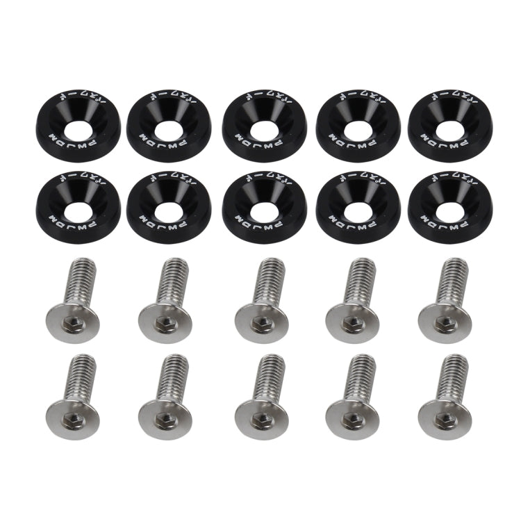 10 PCS Car Modified Screw Gaskets Bodywork Stainless Steel Gasket Bolts, Diameter: 19mm(Black) - Nuts & Bolts by buy2fix | Online Shopping UK | buy2fix
