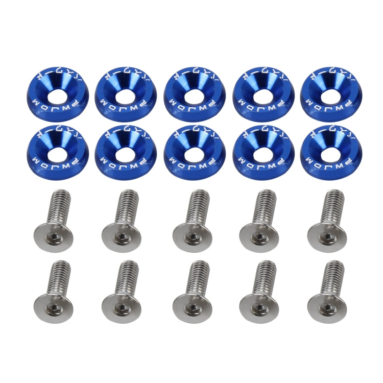 10 PCS Car Modified Screw Gaskets Bodywork Stainless Steel Gasket Bolts, Diameter: 19mm(Blue) - Nuts & Bolts by buy2fix | Online Shopping UK | buy2fix