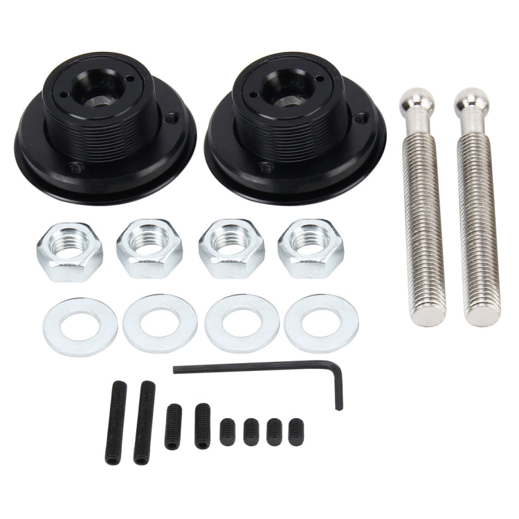 2 PCS Racing Car Cover Lock Aluminum Alloy Car Modification Oil Cap Modified Engine Cover Lock Racing Front Cover Lock(Black) by buy2fix