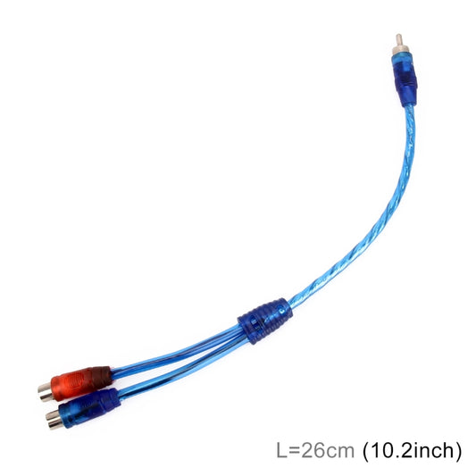 Car AV Audio Video 2 Female to 1 Male Aluminum Extension Cable Wiring Harness, Cable Length: 26cm by buy2fix
