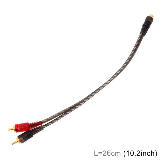 Car AV Audio Video 1 Female to 2 Male Copper Extension Cable Wiring Harness, Cable Length: 26cm by buy2fix