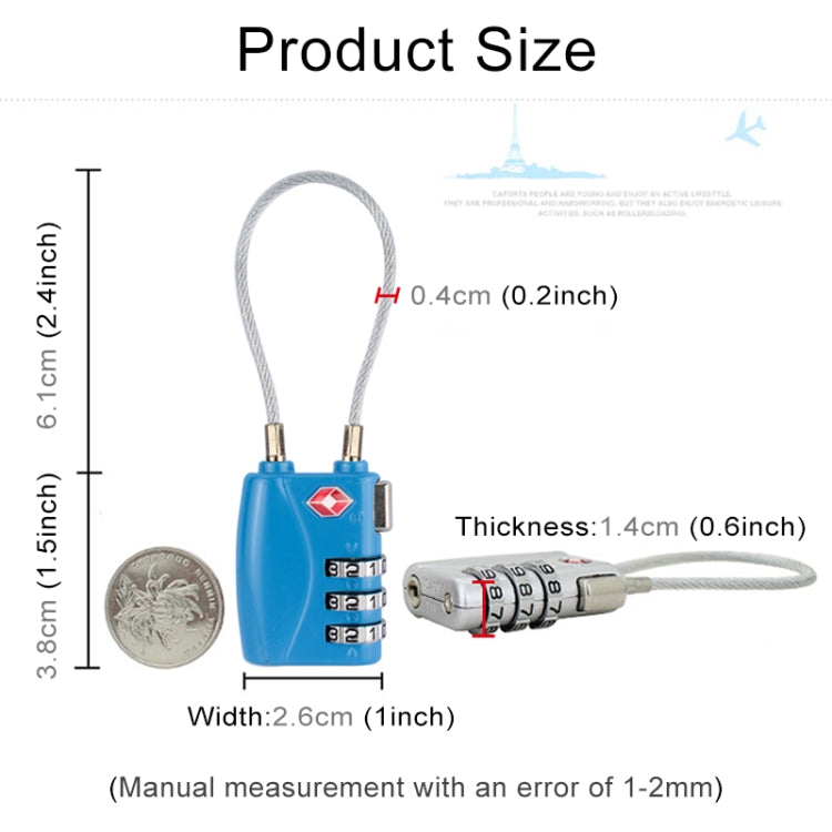 JASIT TSA719 Zinc Alloy 3-Digit Password TSA Lock Travel Luggage Padlock(Blue) - Padlocks by buy2fix | Online Shopping UK | buy2fix