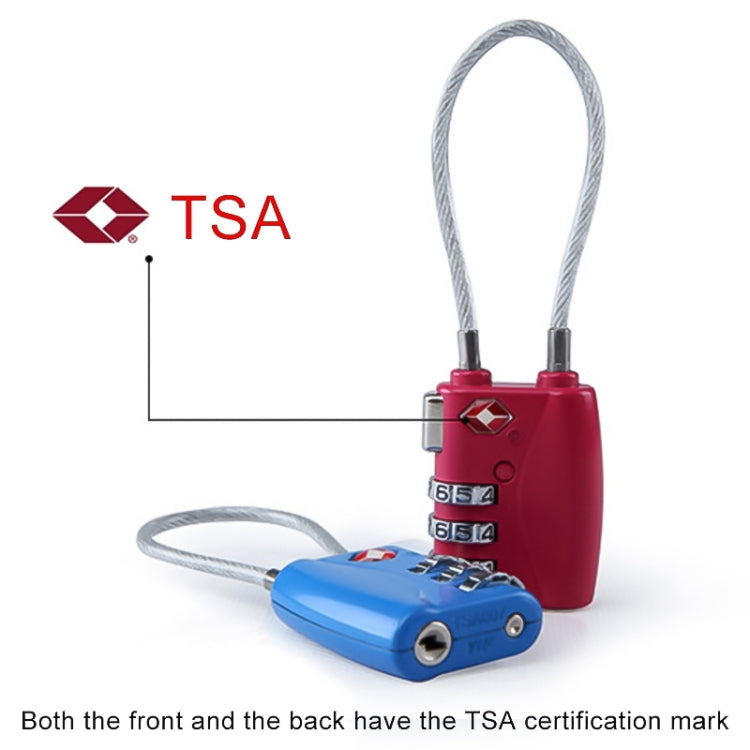 JASIT TSA719 Zinc Alloy 3-Digit Password TSA Lock Travel Luggage Padlock(Blue) - Padlocks by buy2fix | Online Shopping UK | buy2fix