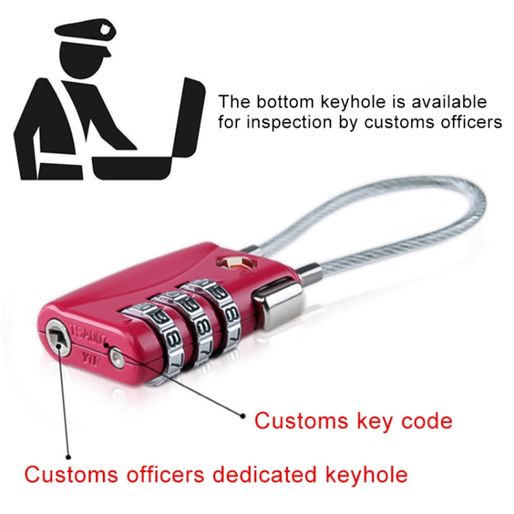 JASIT TSA719 Zinc Alloy 3-Digit Password TSA Lock Travel Luggage Padlock(Blue) - Padlocks by buy2fix | Online Shopping UK | buy2fix