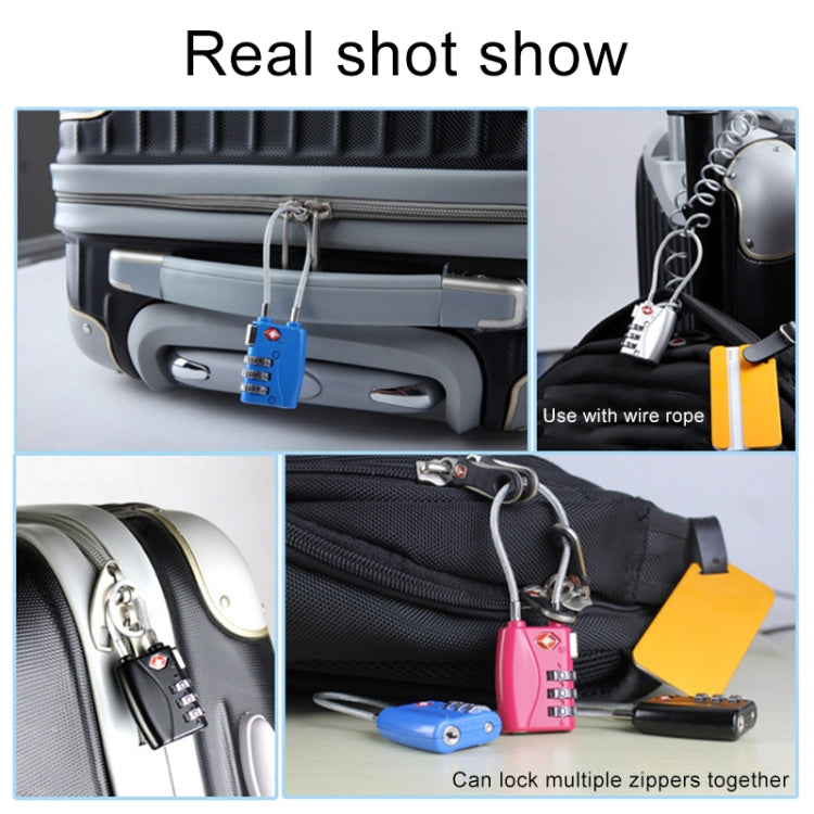 JASIT TSA719 Zinc Alloy 3-Digit Password TSA Lock Travel Luggage Padlock(Blue) - Padlocks by buy2fix | Online Shopping UK | buy2fix