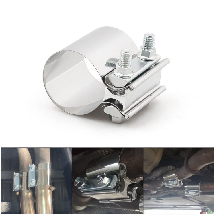 2.25 inch Car Turbo Exhaust Downpipe Stainless Steel Lap Joint Band Clamp by buy2fix