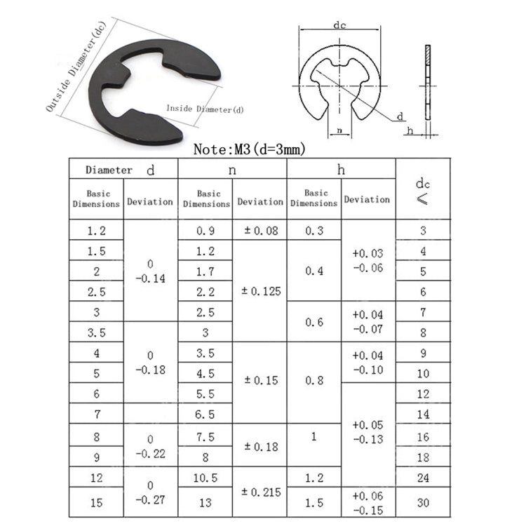 160 PCS Car E Shape Circlip Snap Ring Assortment Retaining Rings by buy2fix
