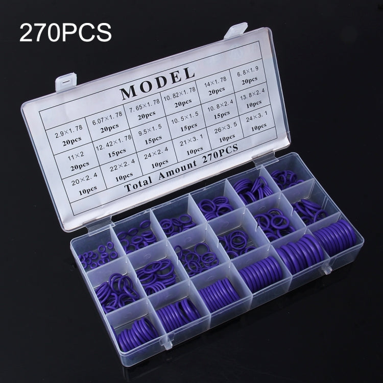 270 PCS Car Auto Vehicle 18 Sizes Assortment Kit Air Conditioning HNBR Seal O-Ring Set - Engine Fittings by buy2fix | Online Shopping UK | buy2fix