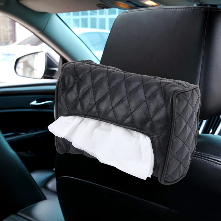 Car Auto Leather Sun Visor Backseat Hanger Tissue Box Paper Napkin Bag (Not Include Napkin)(Black) by buy2fix