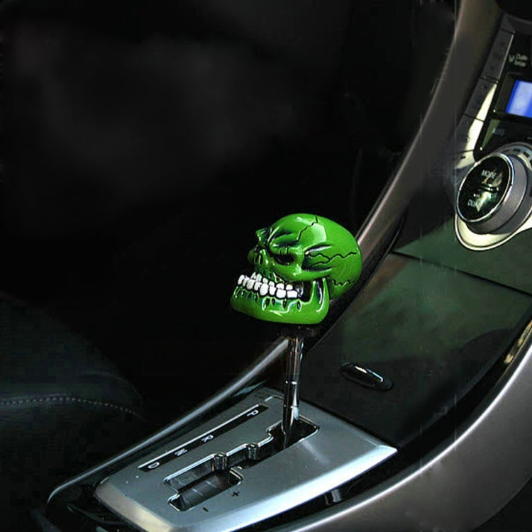 Universal Skull Head Shape ABS Manual or Automatic Gear Shift Knob with Three Rubber Covers Fit for All Car(Green) by buy2fix