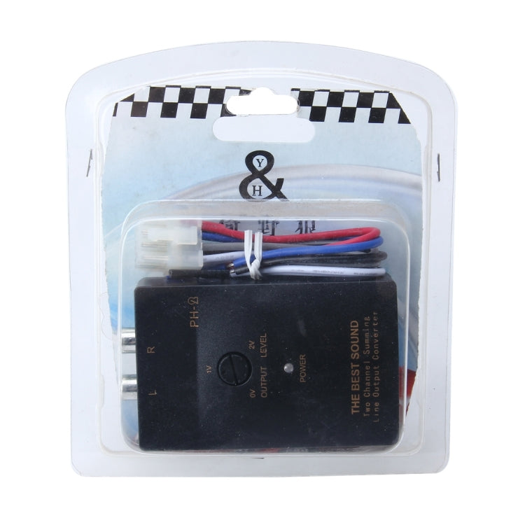 Adjustable 2 Channel RCA Line Car Auto Speaker High to Low Impedance Converter Amplifier Adapter - Car Amplifiers by buy2fix | Online Shopping UK | buy2fix