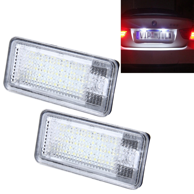 2 PCS License Plate Light with 24 SMD-3528 Lamps for Audi - License Plate Lights by buy2fix | Online Shopping UK | buy2fix